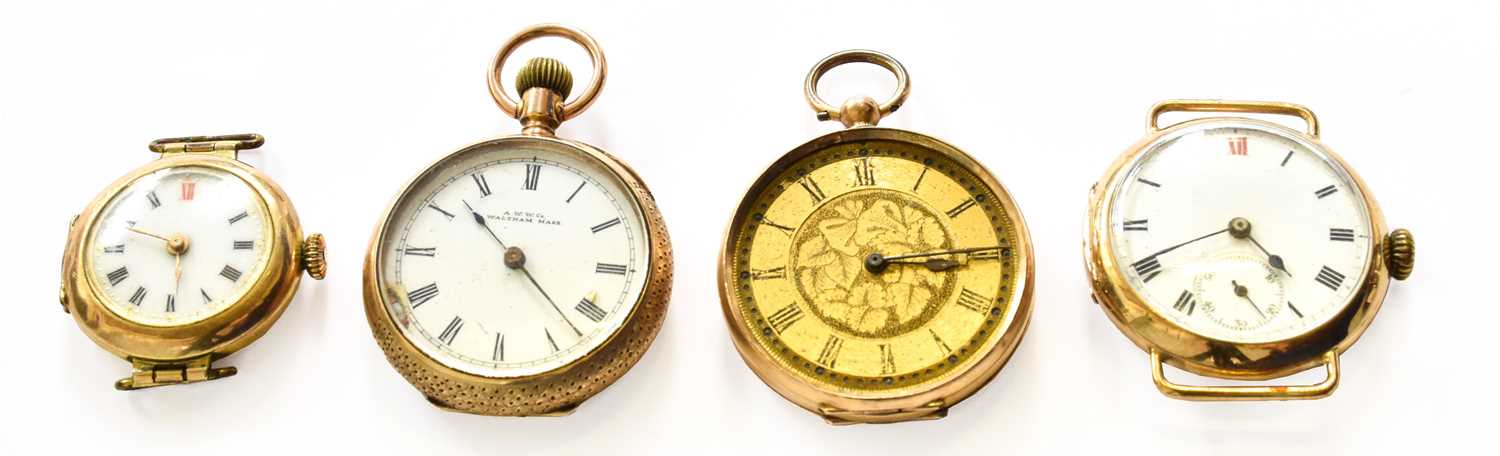 Lot 72 - Two Lady's Fob Watches, with cases stamped 10c...