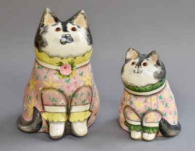 Lot 334 - Two Rye Pottery Cats, signed Joan and David De...