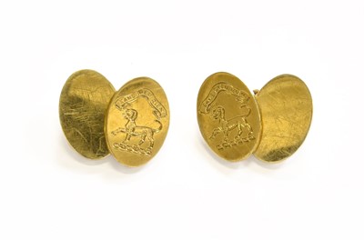 Lot 22 - A Pair of 9 Carat Gold Cufflinks