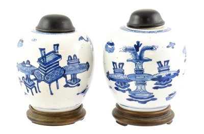 Lot 295 - A Pair of Chinese Porcelain Ginger Jars,...