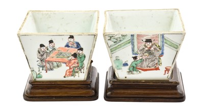 Lot 253 - A Pair of Chinese Porcelain Cache Pots, in...