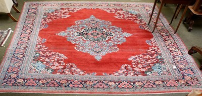 Lot 1201 - A Mahal Carpet, the blood red field centred by...