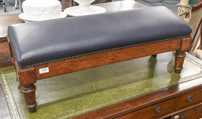 Lot 1241 - A Victorian Oak Footstool, with leather top...