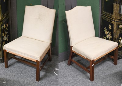 Lot 1192 - A Pair of George III Style Wide Hall Chairs