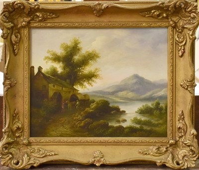 Lot 1170 - Ellen Vernon (1860-1927) Figures beside a...