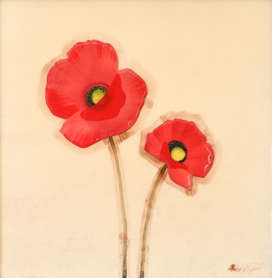 Lot 1010 - Chloe Nugent (Contemporary) Two Poppies Signed,...