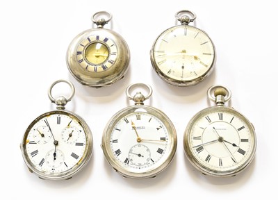 Lot 127 - Five Silver Pocket Watches, comprising of, a...