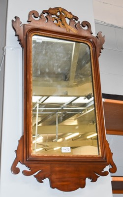 Lot 1453 - An 18th Century Style Walnut Fret Mirror,...