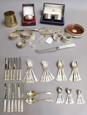 Lot 220 - Silver Napkins, Plated Flatware, etc