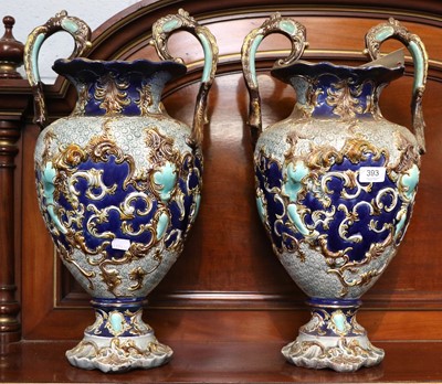 Lot 393 - A Large Pair of Continental Majolica...