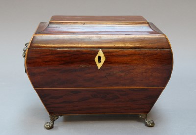 Lot 310 - A Regency Partridge Wood Tea Caddy, of bombé...