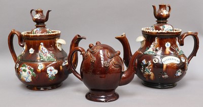 Lot 280 - A Brameld Type Cadogan Jug, together with two...