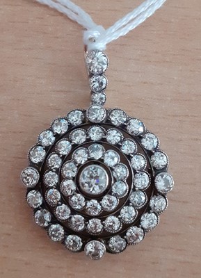 Lot 2056 - A Diamond Pendant, circa 1880 the central old...