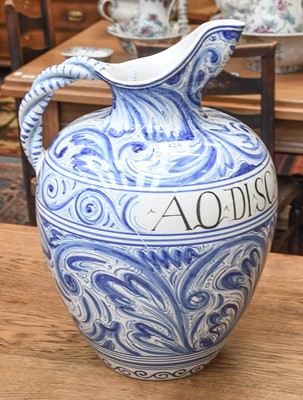 Lot 424 - A Cantagalli Large Blue and White Pottery Ewer,...