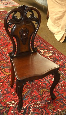 Lot 1391 - A Victorian Mahogany Hall Chair