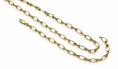 Lot 256 - A 9 Carat Gold Fancy Link Necklace and...