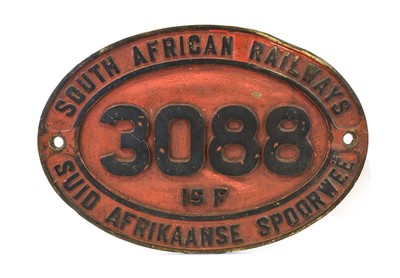 Lot 99 - South African Railways Cabside Numberplate 3086