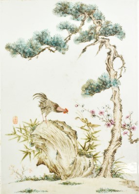 Lot 280 - A Chinese Porcelain Plaque, probably Republic...