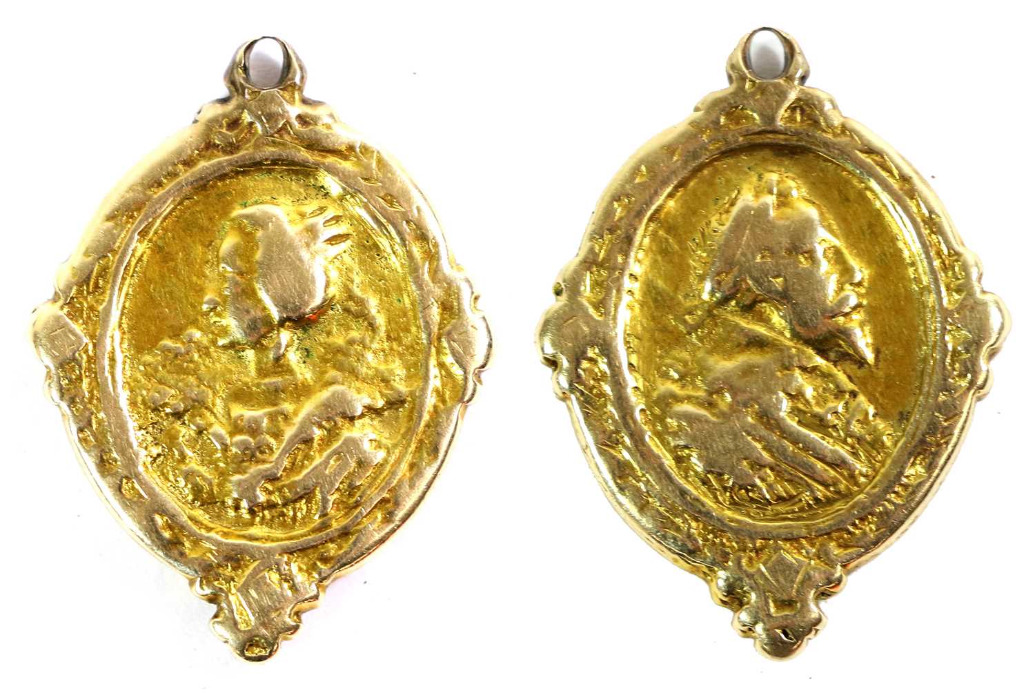 Lot 18 - A 17th Century Silver Gilt Medallet, of oval...