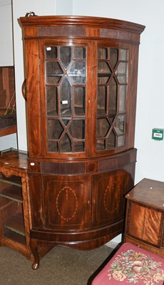 Lot 1425 - An Inlaid Mahogany Bow Fronted Standing Corner...