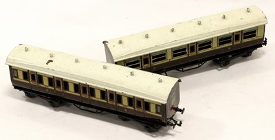 Lot 175 - Bing For Bassett-Lowke O Gauge Two 1st Corridor Compartment 1921 L&NWR Coaches