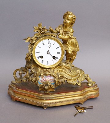 Lot 273 - A Gilt Metal and Porcelain-Mounted Striking...