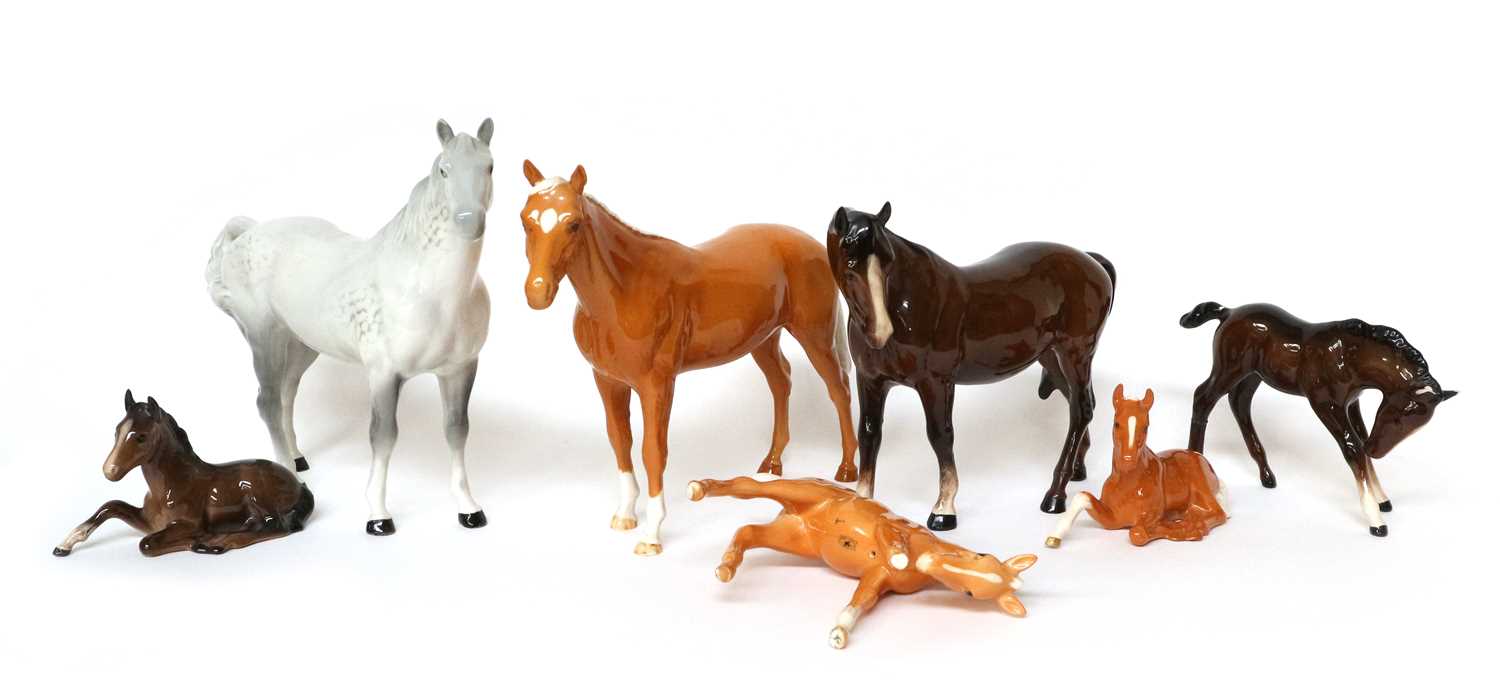 Lot 1142 - Beswick Horses Including: Swish Tail Horse,...