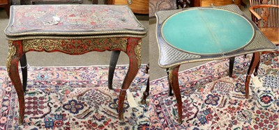 Lot 1360 - A Boulle Card Table, 84cm by 43cm by 77cm (a/f)