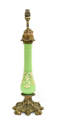 Lot 330 - A Gilt Metal Mounted Green Glass Lamp Base,...