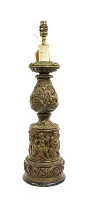 Lot 422 - A French Bronze Lamp Base, in Renaissance...