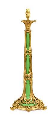 Lot 423 - A French Gilt Metal Mounted Green-Glazed...