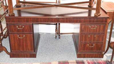 Lot 1188 - A Mahogany Pedestal Desk, 160cm by 80cm by 76cm