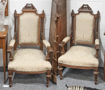 Lot 1250 - A Pair of Continental Carved Walnut Part...