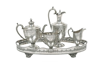 Lot 2187 - A Four-Piece Victorian Silver Tea-Service