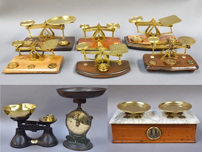 Lot 303 - A Collection of Nine Weighing Balances,...