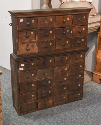 Lot 1294 - Two Sets of 19th Century Mahogany Locker...