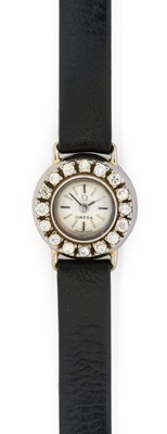 Lot 2409 - Omega: A Lady's 18 Carat White Gold Diamond...