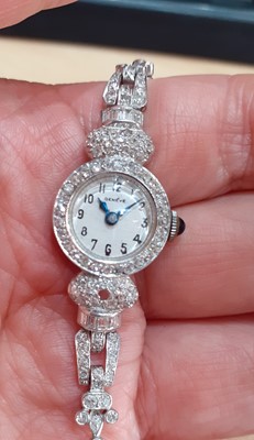 Lot 2085 - A Lady's Diamond Set Cocktail Wristwatch,...
