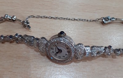 Lot 2085 - A Lady's Diamond Set Cocktail Wristwatch,...