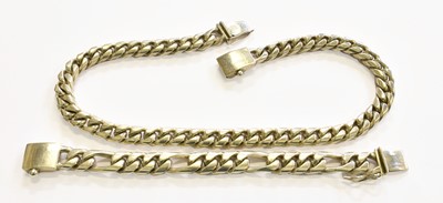Lot 255 - A Curb Link Necklace, length 48.5cm; together...
