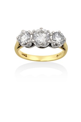 Lot 2007 - An 18 Carat Gold Diamond Three Stone Ring the...