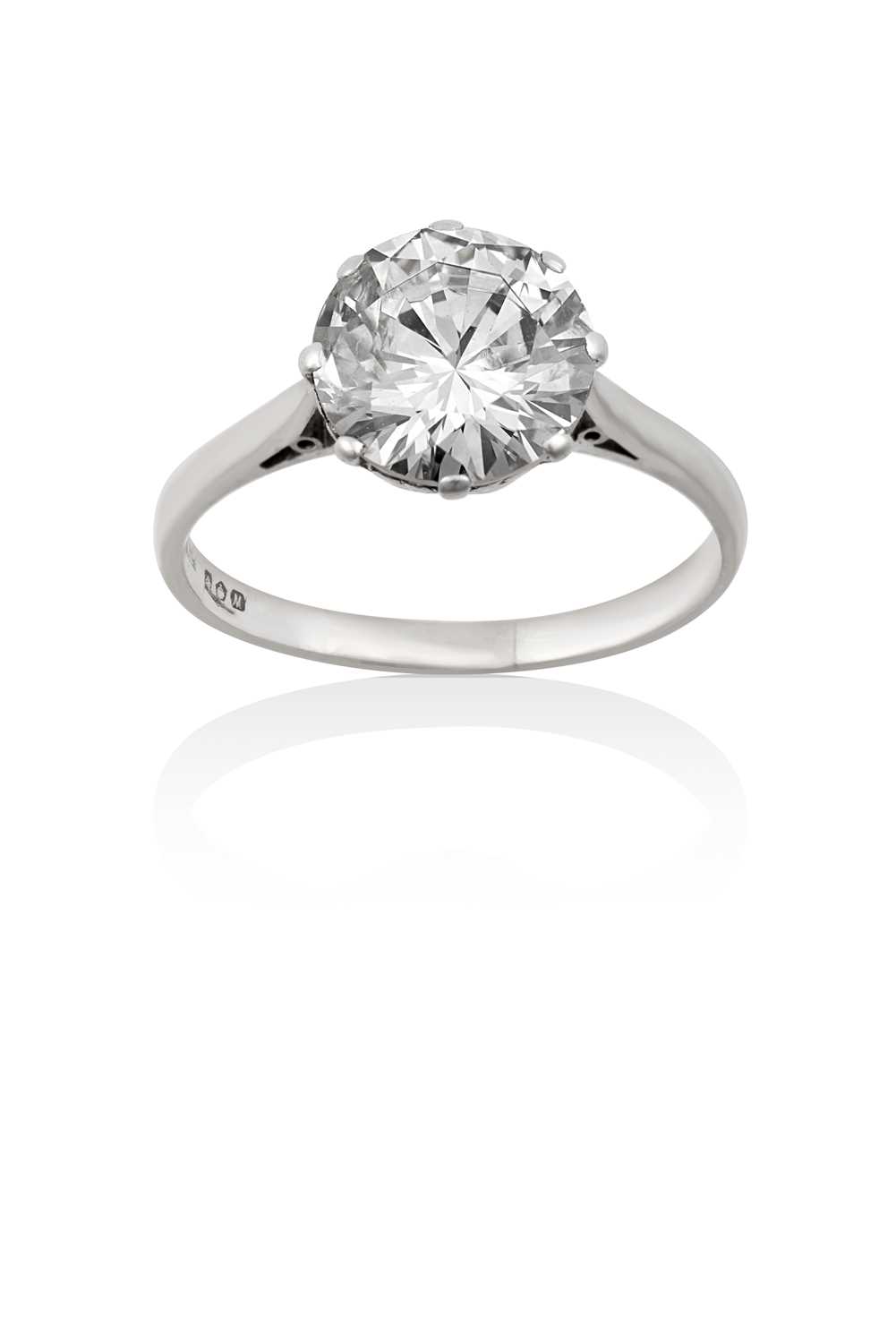 Lot 2094 - A Platinum Diamond Solitaire Ring the round...