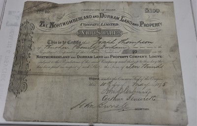 Lot 585 - Share Certificate for The Northumberland and...