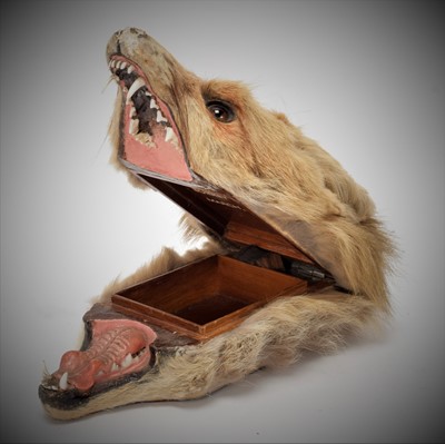 Lot 108 - Taxidermy: A Red Fox Mask Cigarette Box,...