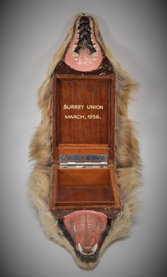 Lot 108 - Taxidermy: A Red Fox Mask Cigarette Box,...