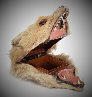 Lot 108 - Taxidermy: A Red Fox Mask Cigarette Box,...