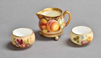 Lot 353 - A Royal Worcester Miniature Jug, painted with...