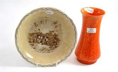 Lot 11 - Pilkington Royal Lancastrian vase and a Bruce Barnsfather dish (2)