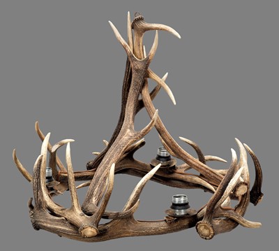 Lot 1204 - Antler Furniture: A Red Deer Antler Mounted...