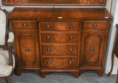 Lot 1301 - A Mahogany Breakfront Cabinet, stamped...